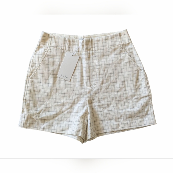 Joie High Rise Grid Trouser Shorts NWT! - Picture 1 of 7